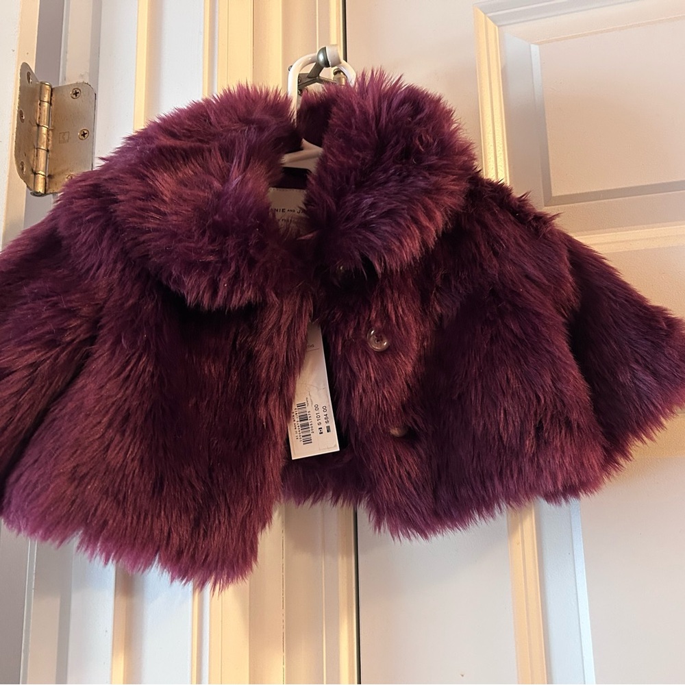 Janie and Jack Fuzzy Purple Cape